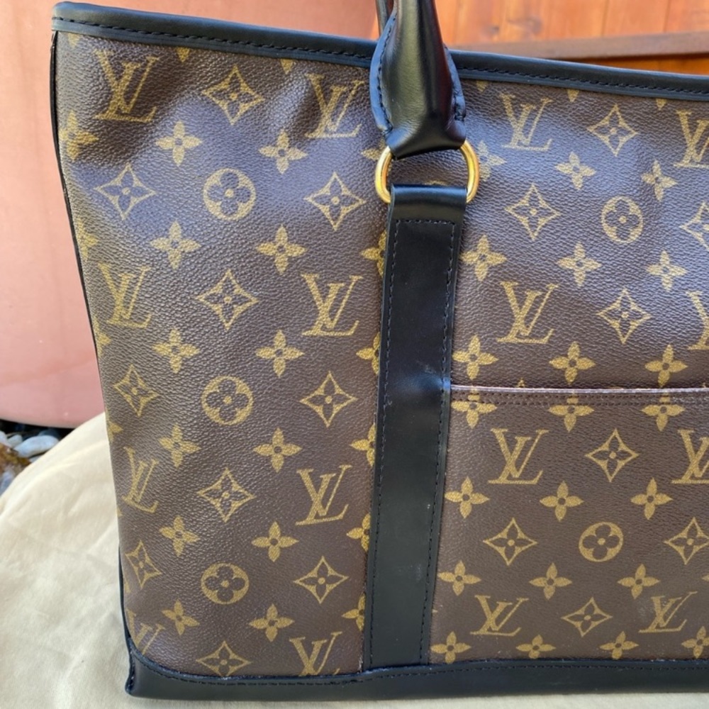 🌺NEW BLACK VACHETTA(not custom paint)🌺AUTH LOUIS SAC WEEKEND SHOPPING BAG 🎉 - Picture 7 of 17